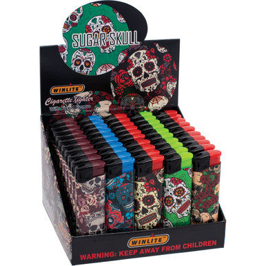 50Ct. Sugar Skull EleCtronic Lighters by Winlite - Wholesale