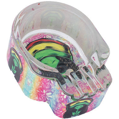 6ct. Asst. Skull Glow In Dark Glass Ashtray by Connection Store - Old HBH Wholesale - Wholesale