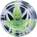 6ct. 3.5in Round Glass Ashtray - Leaf Toon by Fujima - Wholesale