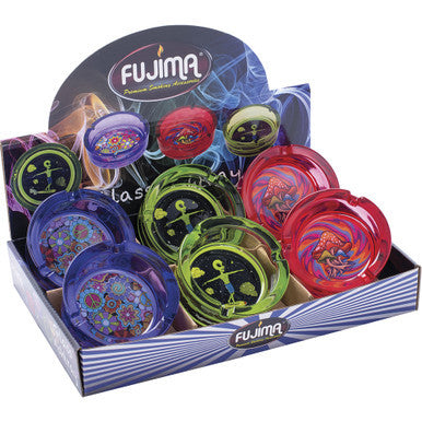 6ct. 3.5in Glass Ashtrays - Trippy Vibes by Fujima - Wholesale