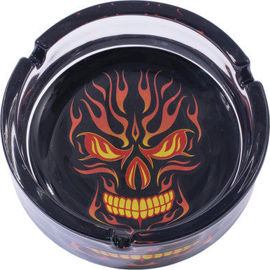 2pk. 6.25" Fire Skull Design Ashtray by Connection Store - Old HBH Wholesale - Wholesale
