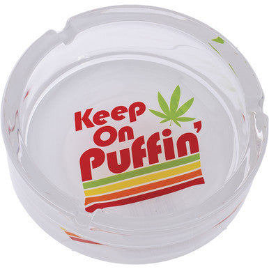 6.25" Keep on Puffin Glass Ashtray by Connection Store - Old HBH Wholesale - Wholesale