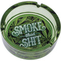 6.25" Green Smoke That Shit Glass Ashtray by Fujima - Wholesale