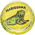 6.25" Yellow Mariguana Glass Ashtray by Fujima - Wholesale