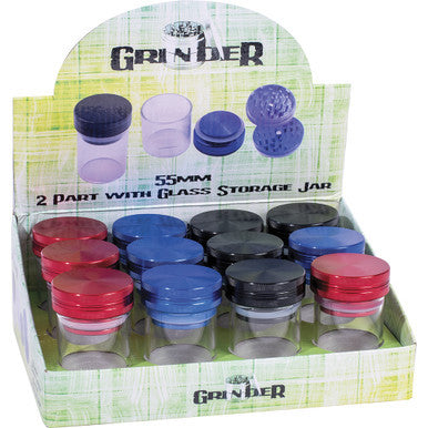 12Count 56Mm Glass Grinder Stash Jars by Fujima - Wholesale