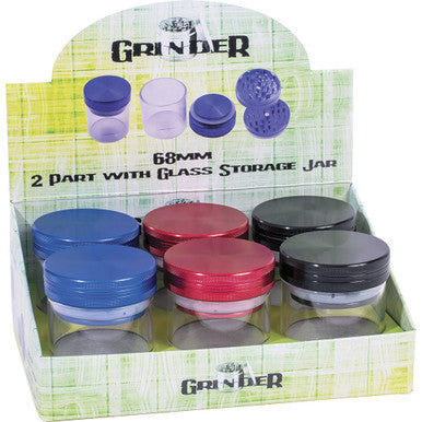 6Count 70Mm Glass Grinder Stash Jars by Connection Store - Old HBH Wholesale - Wholesale