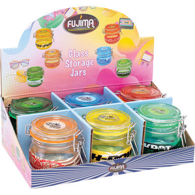 6Count 150Ml Asst Glass Storage Jar With Clasps by Fujima - Wholesale