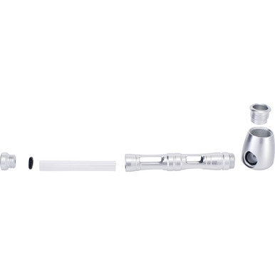 Silver Dual Window Aluminium Glass Pipe by Green Flower - Wholesale