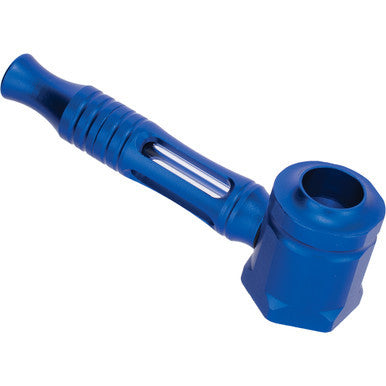 Blue Aluminium Glass Pipe by Green Flower - Wholesale