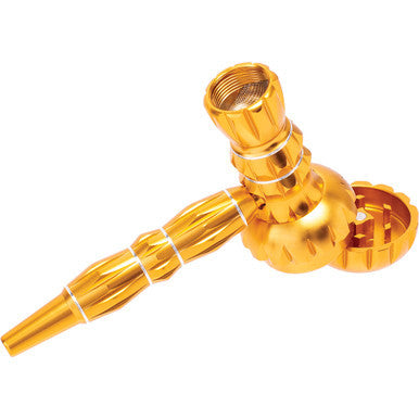 Gold Aluminium Pipe w/ Grinder by Connection Store - Old HBH Wholesale - Wholesale