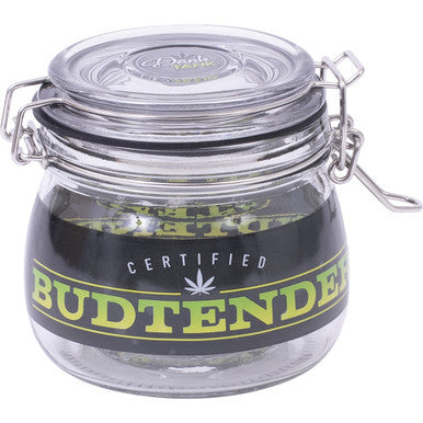 500Ml Glass Jars Black Budtender by Fujima - Wholesale
