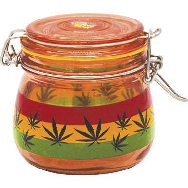 500Ml Glass Jars Red Rasta Leaves by Connection Store - Old HBH Wholesale - Wholesale