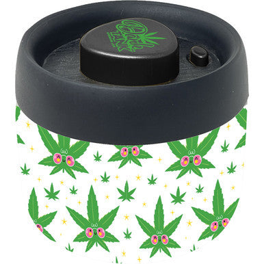 4.25In Weed Leaf Stoned Face Ultra Dank Tank Vacuum Jar by Fujima - Wholesale