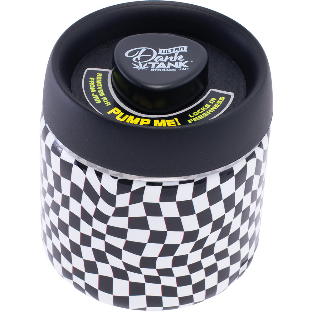 4.25In Checkerboard Ultra Dank Tank Vacuum Jar by Fujima - Wholesale