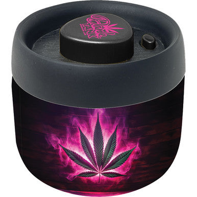 4.25In Neon Flame Leaf Ultra Dank Tank Vacuum Jar by Fujima - Wholesale