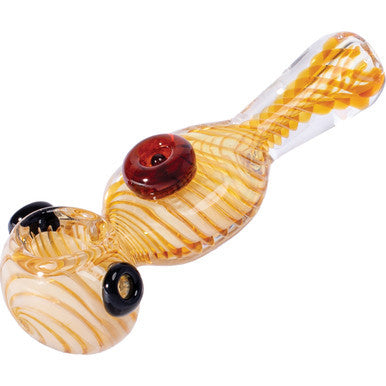 4.5" Spiral Color Line Button Belly Pipe by Connection Store - Old HBH Wholesale - Wholesale
