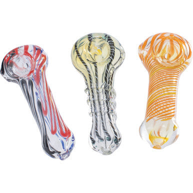 12ct. 3" Asst Color Hand  Blown Glass Pipes Wholesale