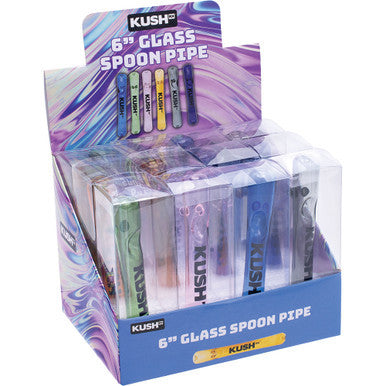 12ct 6" Glass Spoon Pipe - KushRx by KushRX - Wholesale