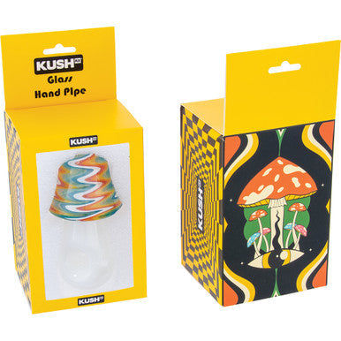 4" Mushroom Wig Wag Hand Pipe - Multi by KushRX - Wholesale