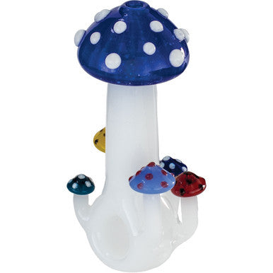 4" Mushroom Sprouts Hand Pipe - Blue by KushRX - Wholesale