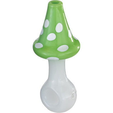 4" Milky Mushroom Hand Pipe - Green by Connection Store - Old HBH Wholesale - Wholesale