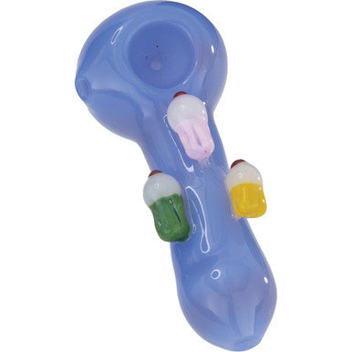 4" Cake Spoon Hand Pipe - Blue by Connection Store - Old HBH Wholesale - Wholesale