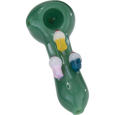 4" Cake Spoon Hand Pipe - Green by Connection Store - Old HBH Wholesale - Wholesale