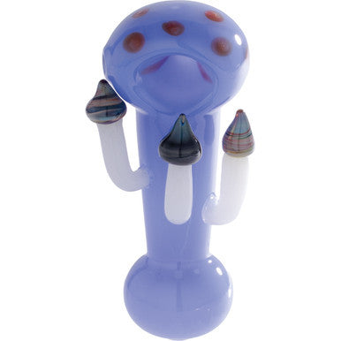 4" 3 Mushroom Hand Pipe - Blue by Connection Store - Old HBH Wholesale - Wholesale