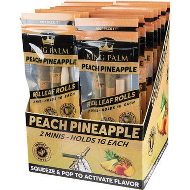 20 Ct. 2pk. King Palm Mini Rolls - Peach Pineapple by King Palm - Wholesale