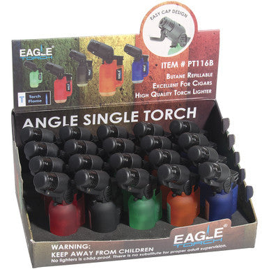 20Ct. Angle Torch Filp Top Cap Lighter by Eagle - Wholesale