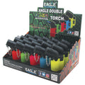 20Ct. Angle Double Torch Flame Lighter Neon Color by Connection Store - Old HBH Wholesale - Wholesale