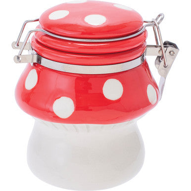 5.5In Mushroom Ceramic Jar With Clasp by Connection Store - Old HBH Wholesale - Wholesale