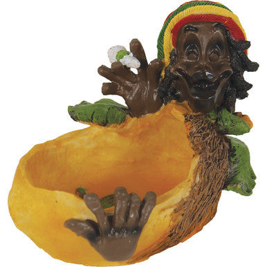 Jamaican Poly Resin Orange Colour Ashtray by Connection Store - Old HBH Wholesale - Wholesale