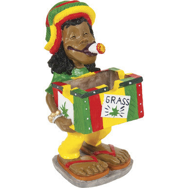 Jamaican Poly Resin Ashtray with reggae colors and 'Grass' design. by Fujima - Wholesale