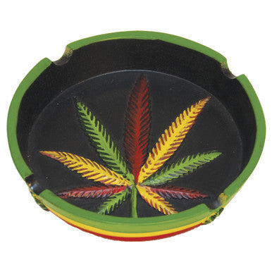 8ct. Poly Stone Leaf/ Jamaican Ashtray by Connection Store - Old HBH Wholesale - Wholesale