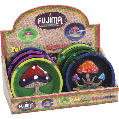 8ct. Mushroom Round Poly Stone Ashtray by Fujima - Wholesale