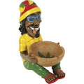 17" Large Jamaican Man Ashtray with reggae figurine and cannabis leaf design by Fujima - Wholesale
