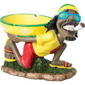 17" Large Jamaican Man Ashtray with reggae figurine carrying a bowl by Fujima - Wholesale