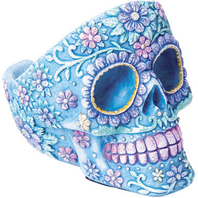 6ct. Poly Stone Floral Skull Shape Ashtray by Fujima - Wholesale