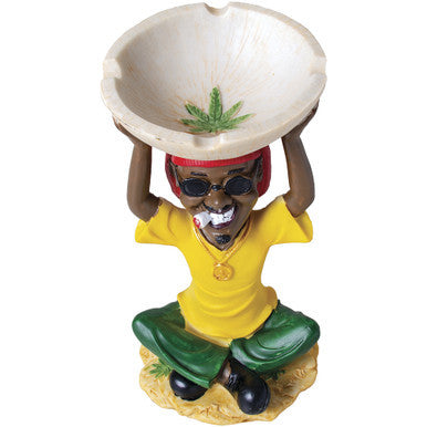 Medium Size Jamaican Man Ashtray 6" Yellow by Honeybee Herb Wholesale - Wholesale