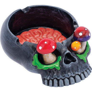 Black Skull Pink Brain & Mushroom Eyes Ashtray by Connection Store - Old HBH Wholesale - Wholesale