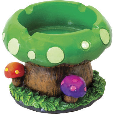 4ct. Green & Purple Mushroom Polystone Ashtrays by Fujima - Wholesale