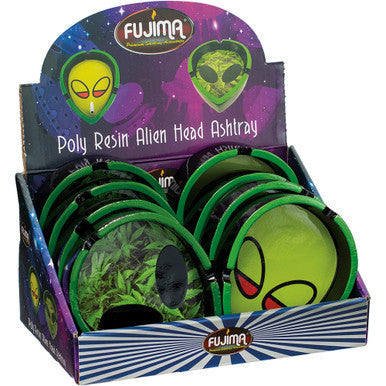 8ct. Alien Head Polystone Ashtrays by Fujima - Wholesale