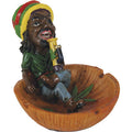 Jamaican Poly Resin Ashtray with reggae figurine and cannabis leaf design by Connection Store - Old HBH Wholesale - Wholesale
