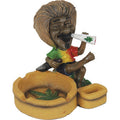 Jamaican Poly Resin Ashtray with Rasta figurine and smoking accessory by Fujima - Wholesale