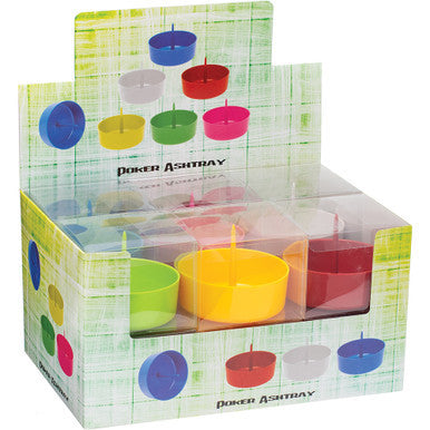 12ct. Poker Cashed Ashtray - Assorted Colors by Connection Store - Old HBH Wholesale - Wholesale