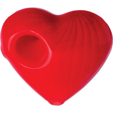 2.5in Red Heart Hand Pipe by Green Flower - Wholesale