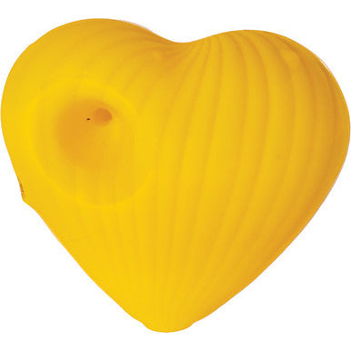 2.5in Yellow Heart Hand Pipe by Green Flower - Wholesale
