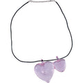 4in Pink Necklace Double Heart Hand Pipe by Connection Store - Old HBH Wholesale - Wholesale
