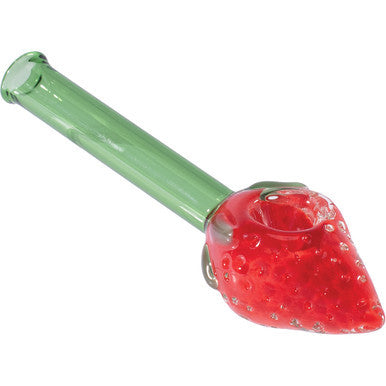4.5in Red Strawberry Hand Pipe by Green Flower - Wholesale